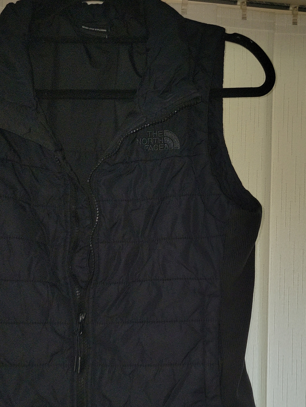 The North Face Black Quilted Vest with Side Panels